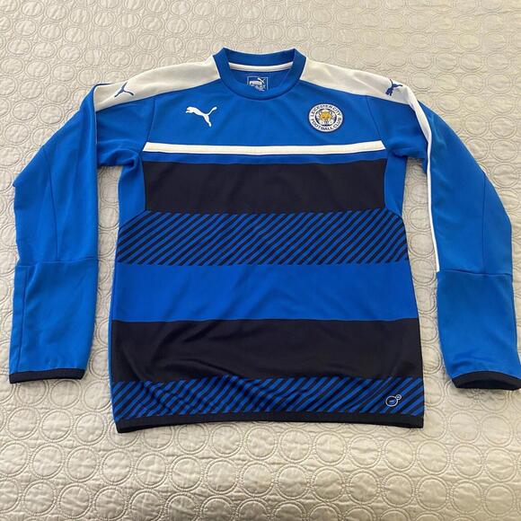 Puma Leicester City Sweatshirt Mens Small Blue Soccer Football Training LCFC - Picture 1 of 8